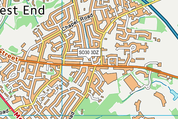 SO30 3DZ map - OS VectorMap District (Ordnance Survey)