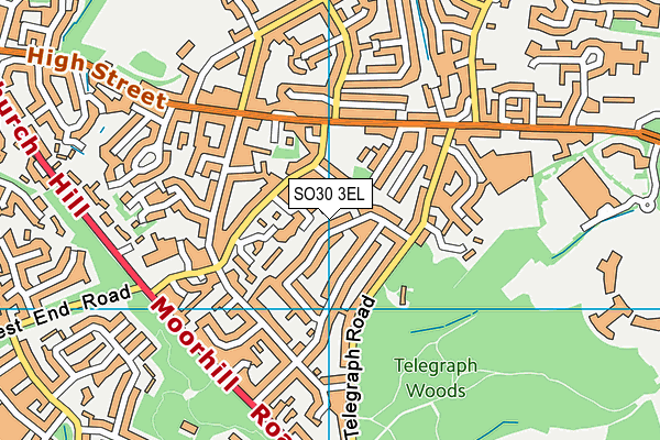 SO30 3EL map - OS VectorMap District (Ordnance Survey)