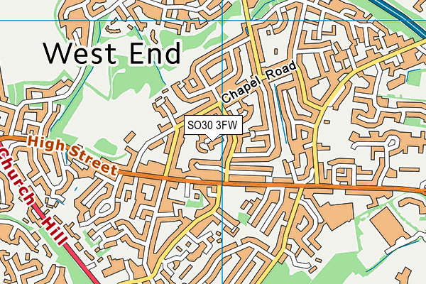 SO30 3FW map - OS VectorMap District (Ordnance Survey)