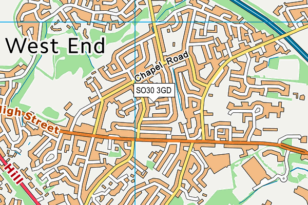 SO30 3GD map - OS VectorMap District (Ordnance Survey)