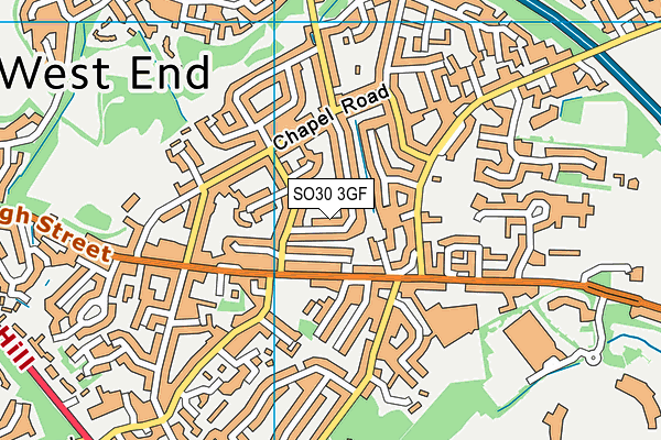 SO30 3GF map - OS VectorMap District (Ordnance Survey)