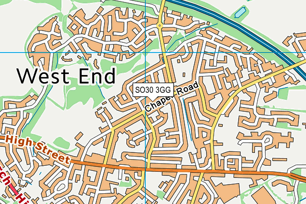 SO30 3GG map - OS VectorMap District (Ordnance Survey)