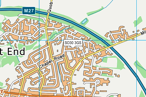 SO30 3GS map - OS VectorMap District (Ordnance Survey)
