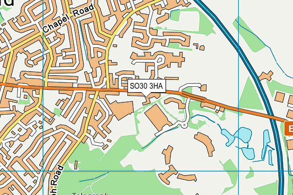 SO30 3HA map - OS VectorMap District (Ordnance Survey)