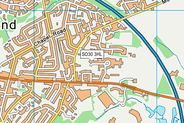 SO30 3HL map - OS VectorMap District (Ordnance Survey)
