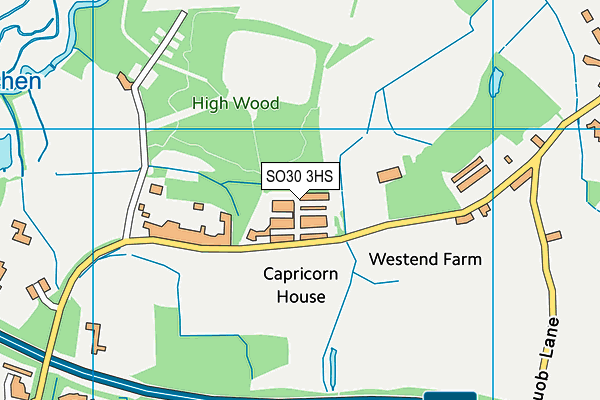 SO30 3HS map - OS VectorMap District (Ordnance Survey)