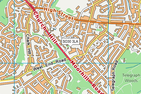 SO30 3LA map - OS VectorMap District (Ordnance Survey)