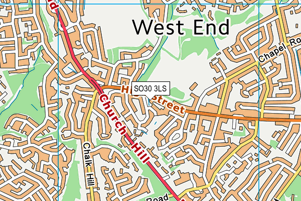 SO30 3LS map - OS VectorMap District (Ordnance Survey)