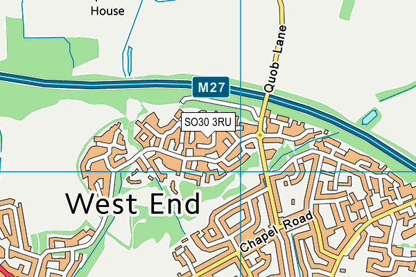 SO30 3RU map - OS VectorMap District (Ordnance Survey)