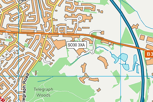 SO30 3XA map - OS VectorMap District (Ordnance Survey)