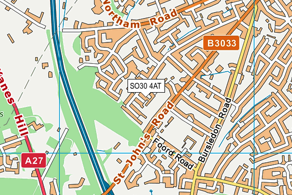 SO30 4AT map - OS VectorMap District (Ordnance Survey)