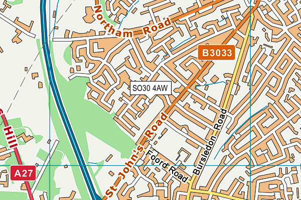 SO30 4AW map - OS VectorMap District (Ordnance Survey)