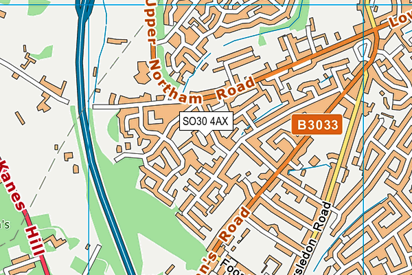 SO30 4AX map - OS VectorMap District (Ordnance Survey)