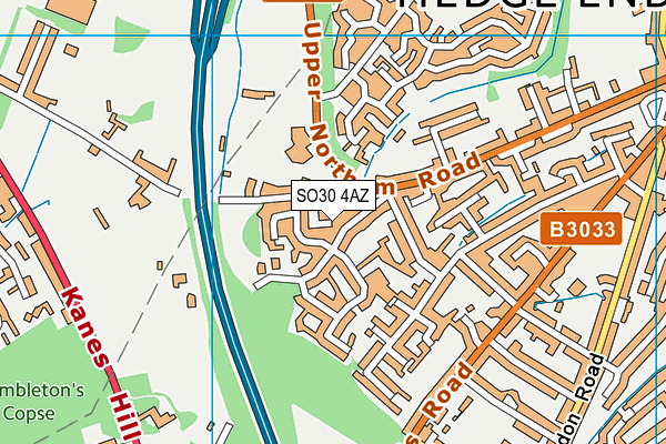 SO30 4AZ map - OS VectorMap District (Ordnance Survey)