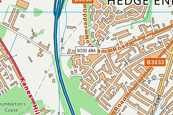 SO30 4BA map - OS VectorMap District (Ordnance Survey)