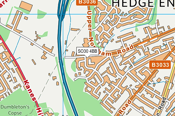 SO30 4BB map - OS VectorMap District (Ordnance Survey)