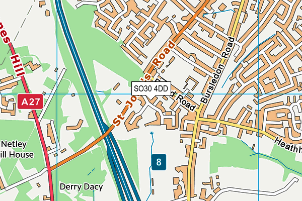 SO30 4DD map - OS VectorMap District (Ordnance Survey)