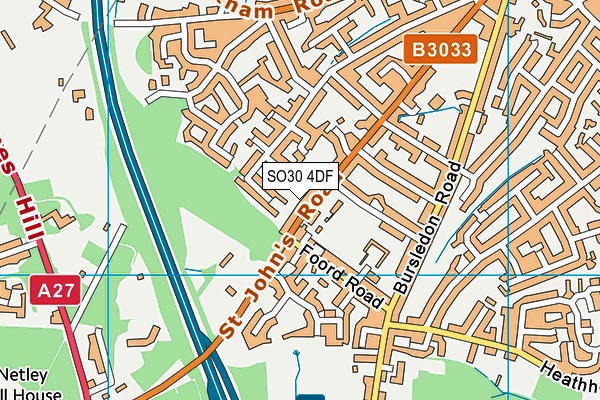 SO30 4DF map - OS VectorMap District (Ordnance Survey)