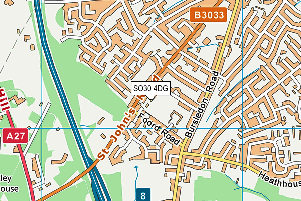 SO30 4DG map - OS VectorMap District (Ordnance Survey)