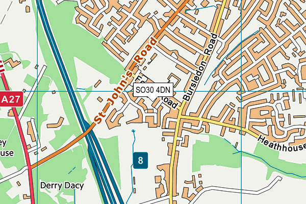 SO30 4DN map - OS VectorMap District (Ordnance Survey)