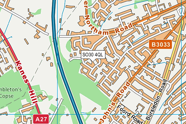 SO30 4QL map - OS VectorMap District (Ordnance Survey)
