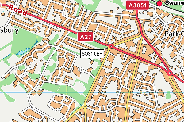 SO31 0EF map - OS VectorMap District (Ordnance Survey)