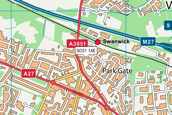 SO31 1AE map - OS VectorMap District (Ordnance Survey)