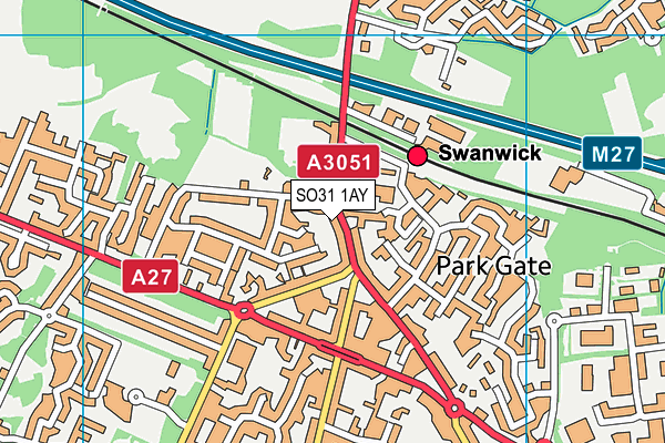 SO31 1AY map - OS VectorMap District (Ordnance Survey)