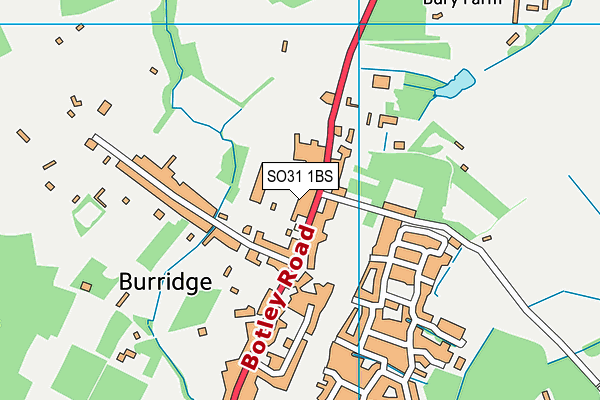Burridge Sports And Social Club map (SO31 1BS) - OS VectorMap District (Ordnance Survey)