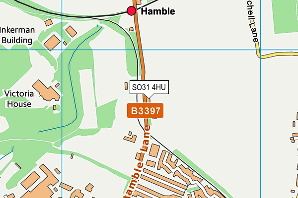 Hamble Squash Club map (SO31 4HU) - OS VectorMap District (Ordnance Survey)