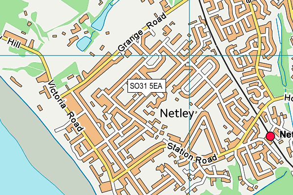 Station Road Recreation Ground (Netley) map (SO31 5EA) - OS VectorMap District (Ordnance Survey)