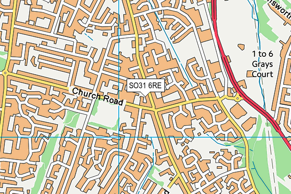 SO31 6RE map - OS VectorMap District (Ordnance Survey)