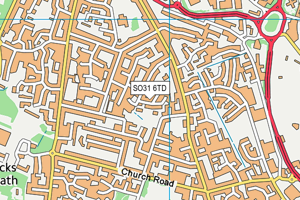 SO31 6TD map - OS VectorMap District (Ordnance Survey)