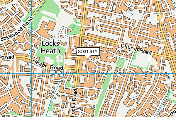 SO31 6TY map - OS VectorMap District (Ordnance Survey)