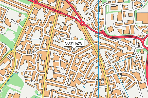 SO31 6ZW map - OS VectorMap District (Ordnance Survey)