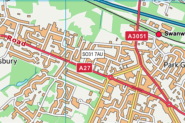 SO31 7AU map - OS VectorMap District (Ordnance Survey)