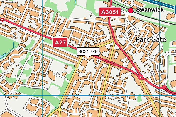 SO31 7ZE map - OS VectorMap District (Ordnance Survey)