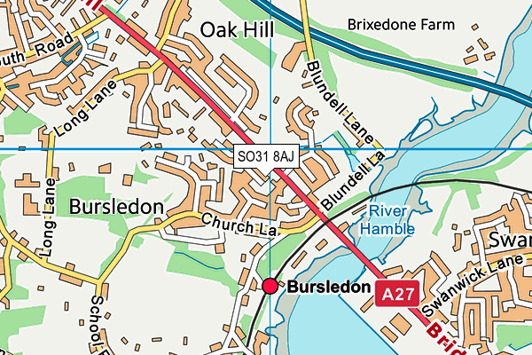 SO31 8AJ map - OS VectorMap District (Ordnance Survey)