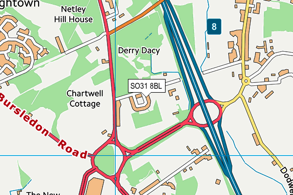 SO31 8BL map - OS VectorMap District (Ordnance Survey)