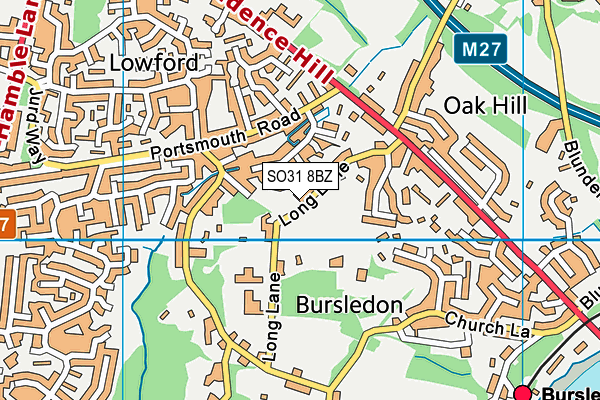 Bursledon Junior School(CA) map (SO31 8BZ) - OS VectorMap District (Ordnance Survey)
