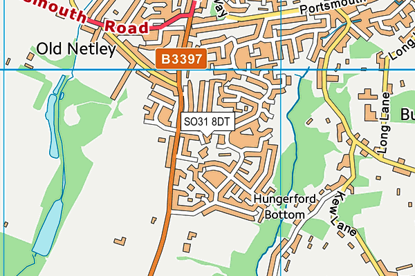 SO31 8DT map - OS VectorMap District (Ordnance Survey)