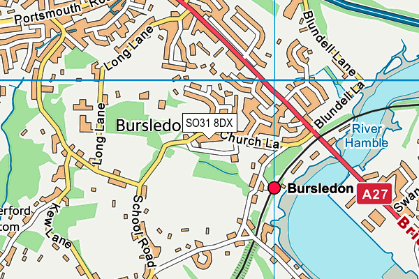 SO31 8DX map - OS VectorMap District (Ordnance Survey)