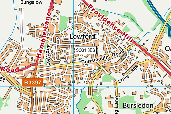 SO31 8ES map - OS VectorMap District (Ordnance Survey)