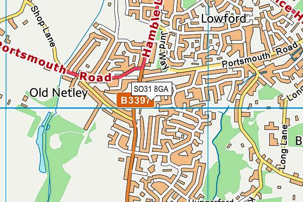 SO31 8GA map - OS VectorMap District (Ordnance Survey)