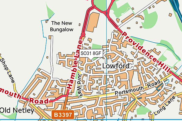 SO31 8GF map - OS VectorMap District (Ordnance Survey)