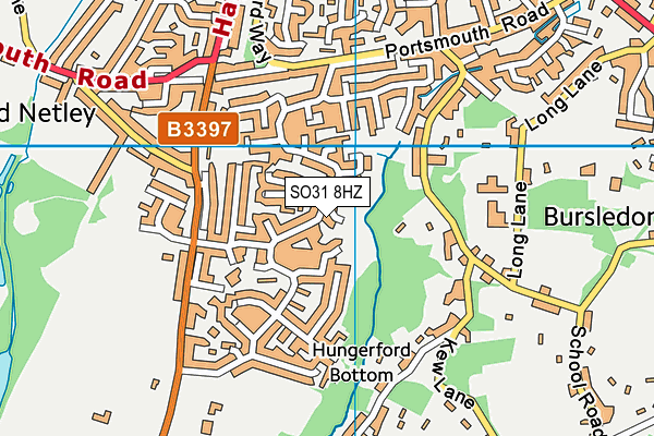 SO31 8HZ map - OS VectorMap District (Ordnance Survey)