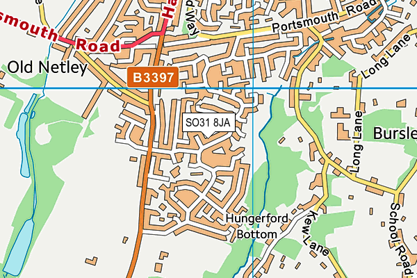 SO31 8JA map - OS VectorMap District (Ordnance Survey)