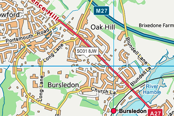 SO31 8JW map - OS VectorMap District (Ordnance Survey)