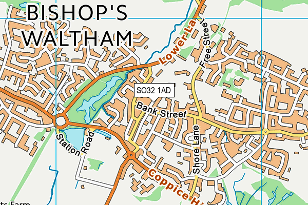 SO32 1AD map - OS VectorMap District (Ordnance Survey)