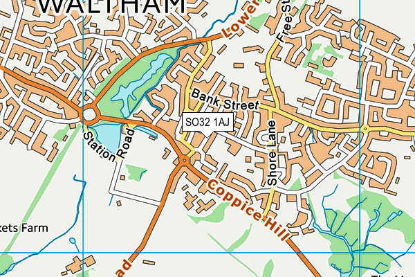 SO32 1AJ map - OS VectorMap District (Ordnance Survey)